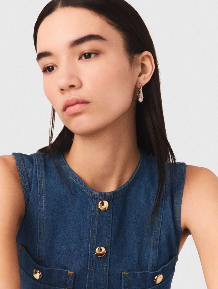 Gold-tone rhinestone hoops