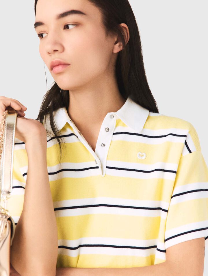Striped short-sleeve polo