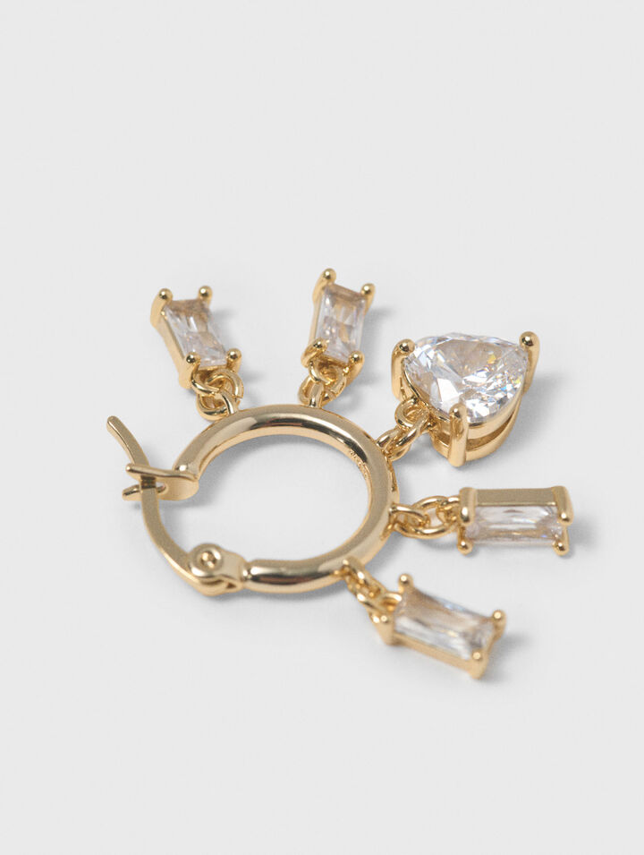 Gold-tone rhinestone hoops