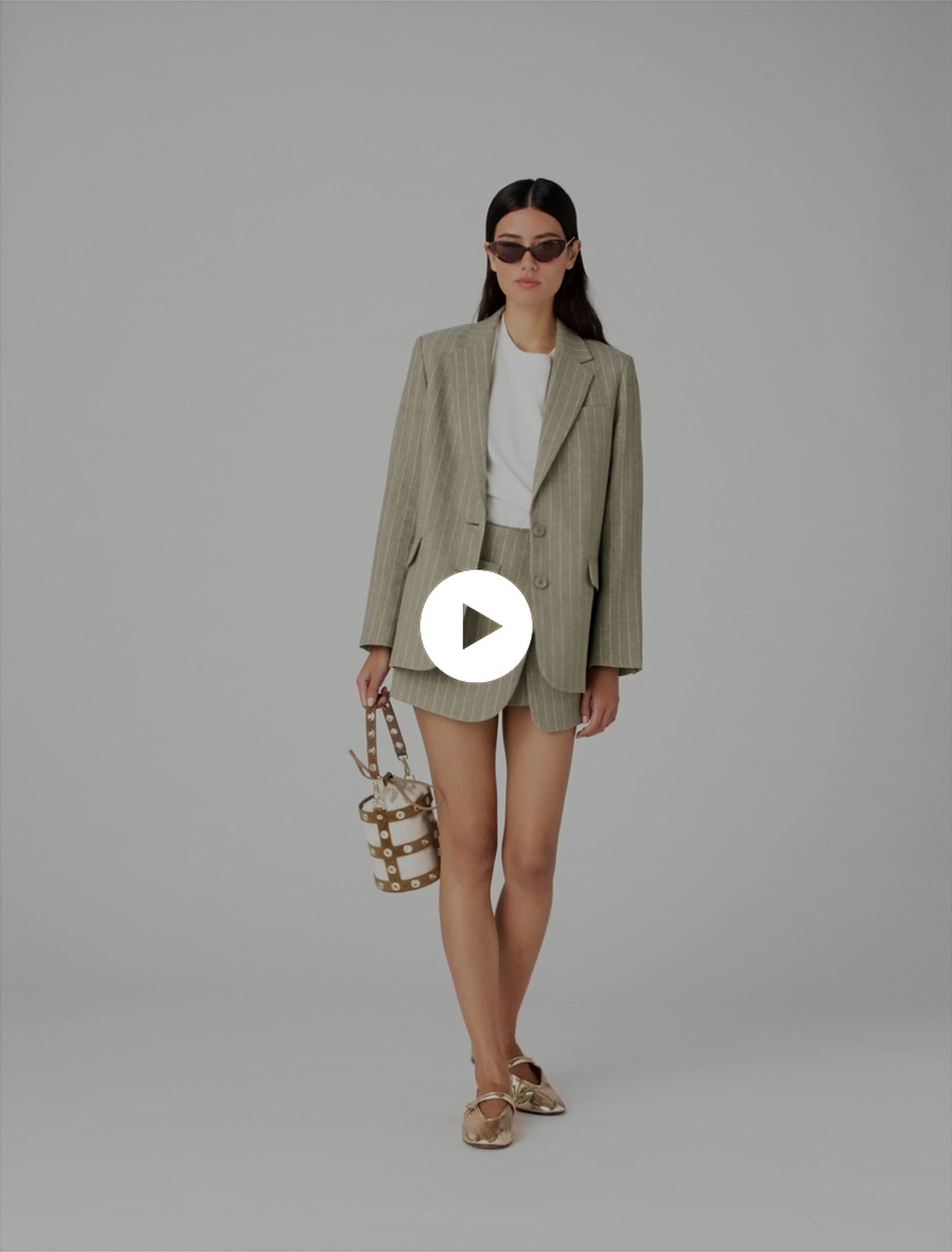 Linen blend suit jacket