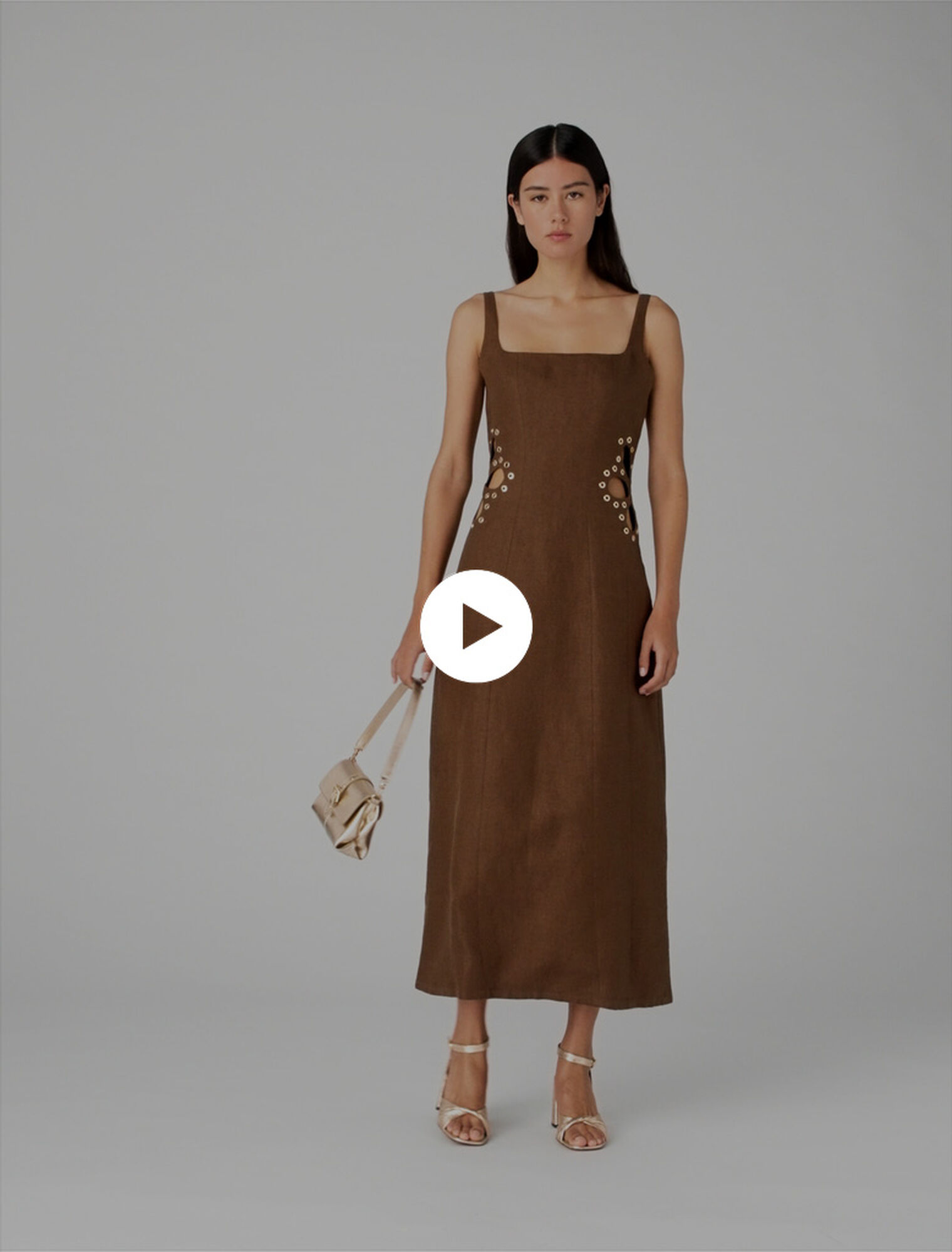 Linen blend maxi dress