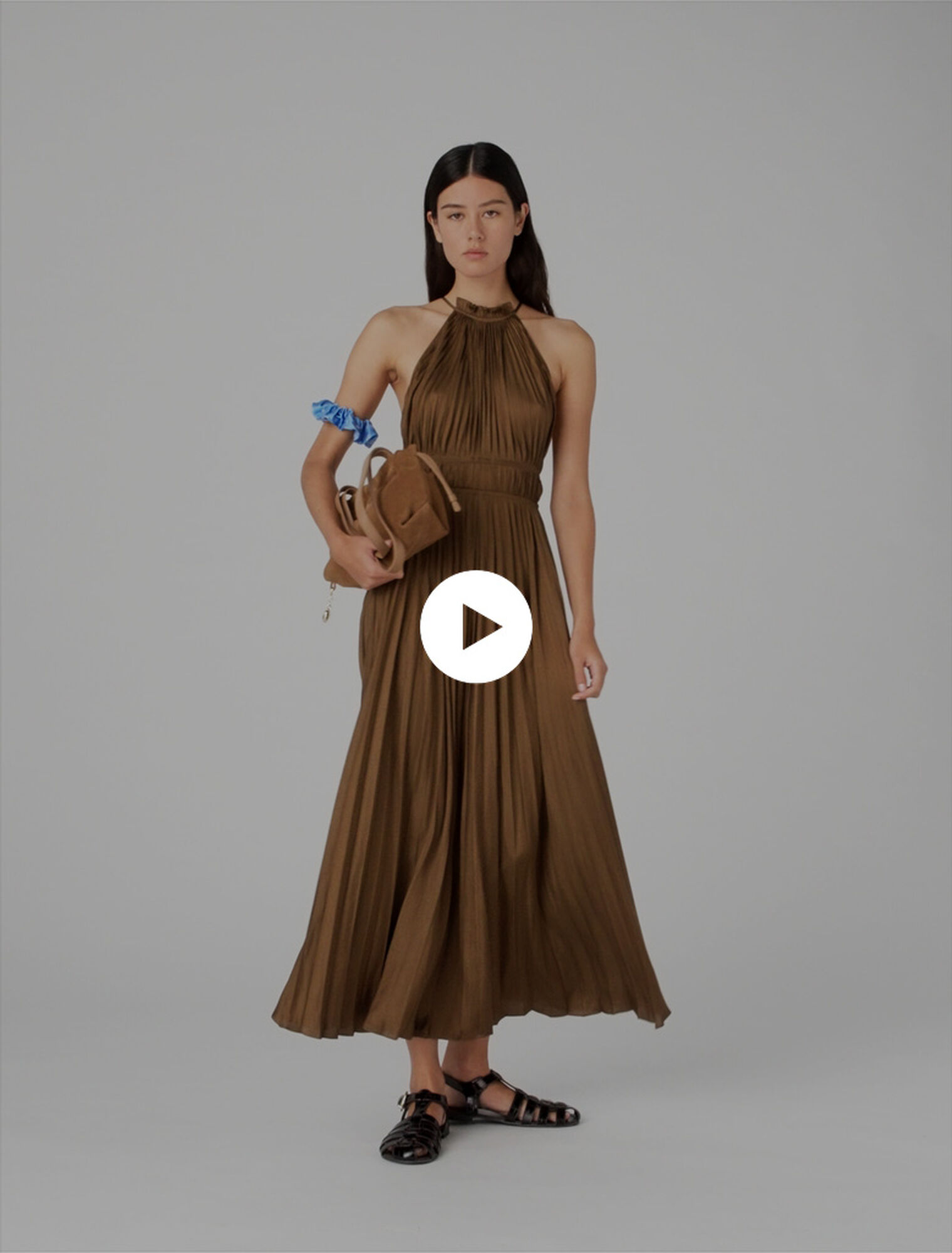 Pleated maxi dress