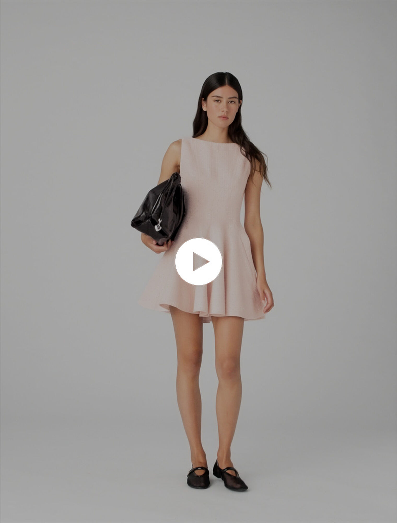 Short flared tweed dress