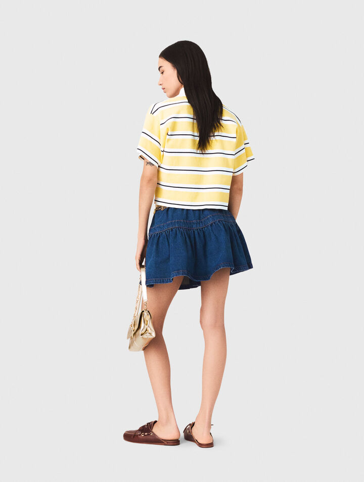 Striped short-sleeve polo