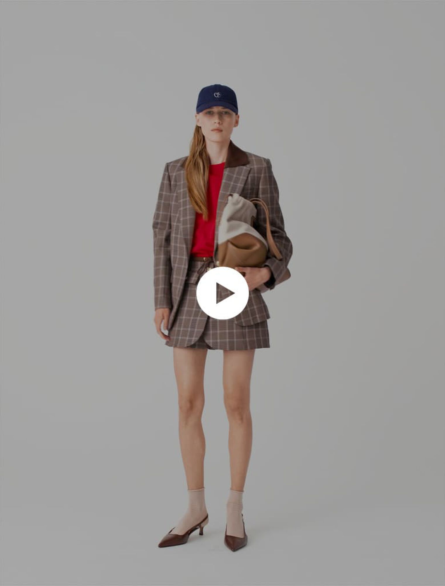 Check jacket with removable collar