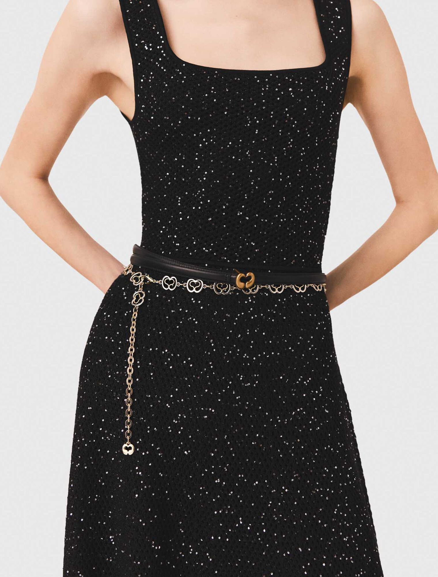 Rhinestone knit maxi dress