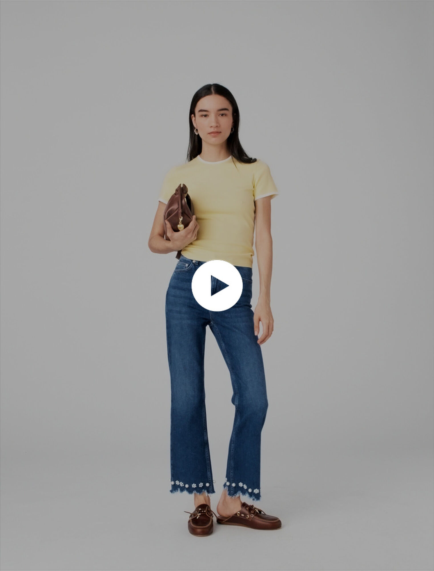 Beaded bootcut jeans