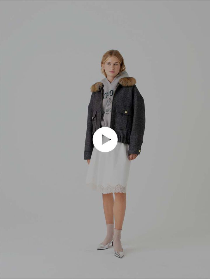 Oversized herringbone jacket