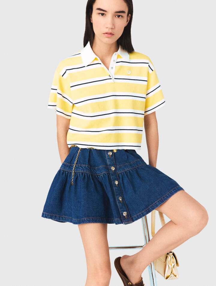 Striped short-sleeve polo