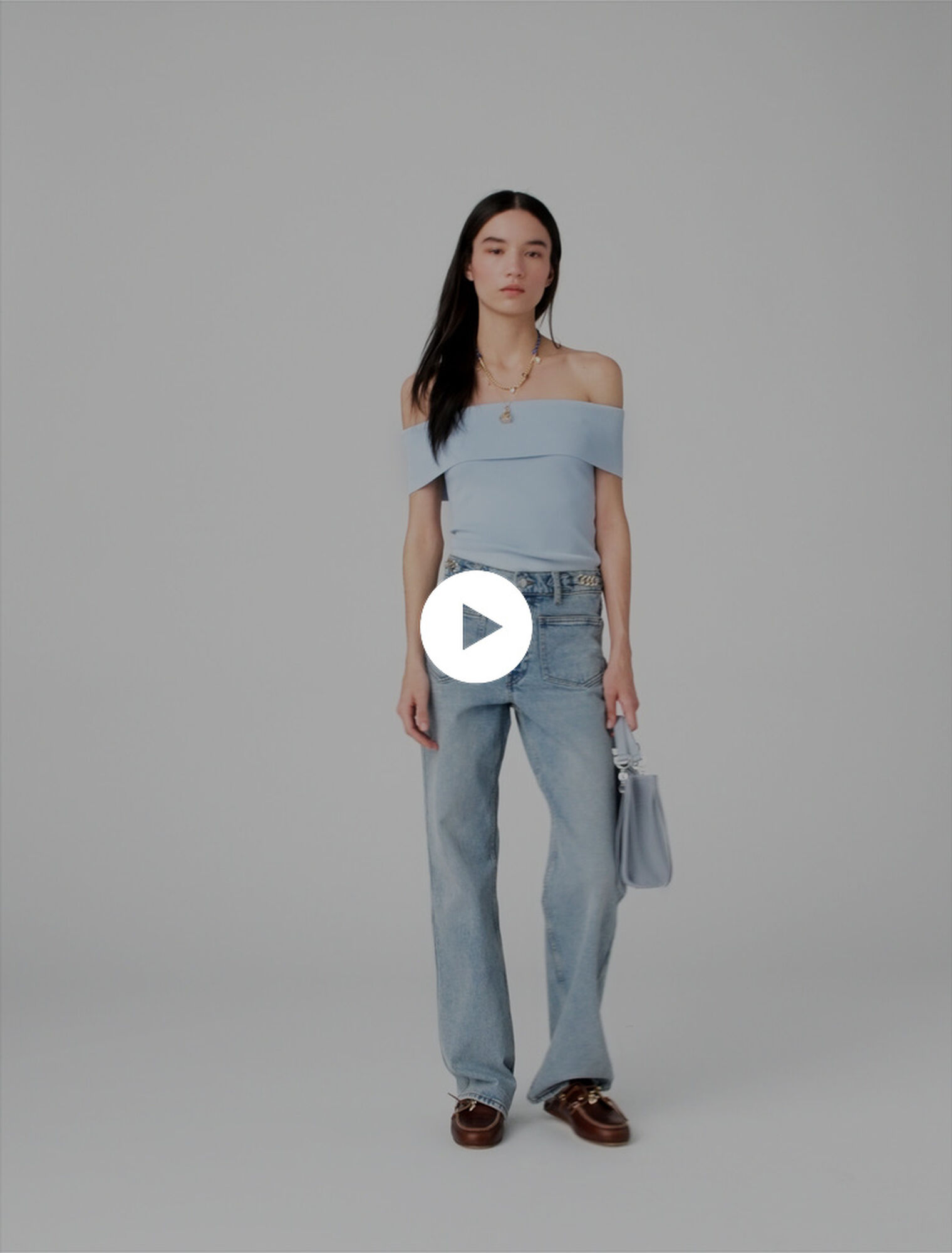 Bardot rib knit top