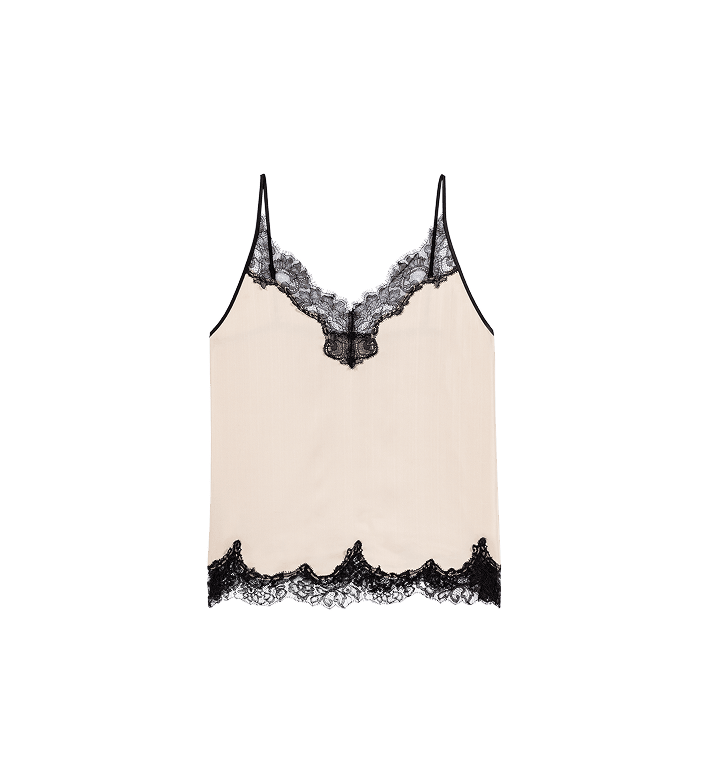Satin Top with Lace Details
