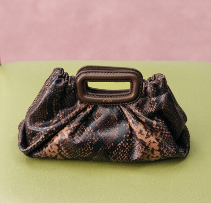 Pochette Milpli en cuir imprimé python