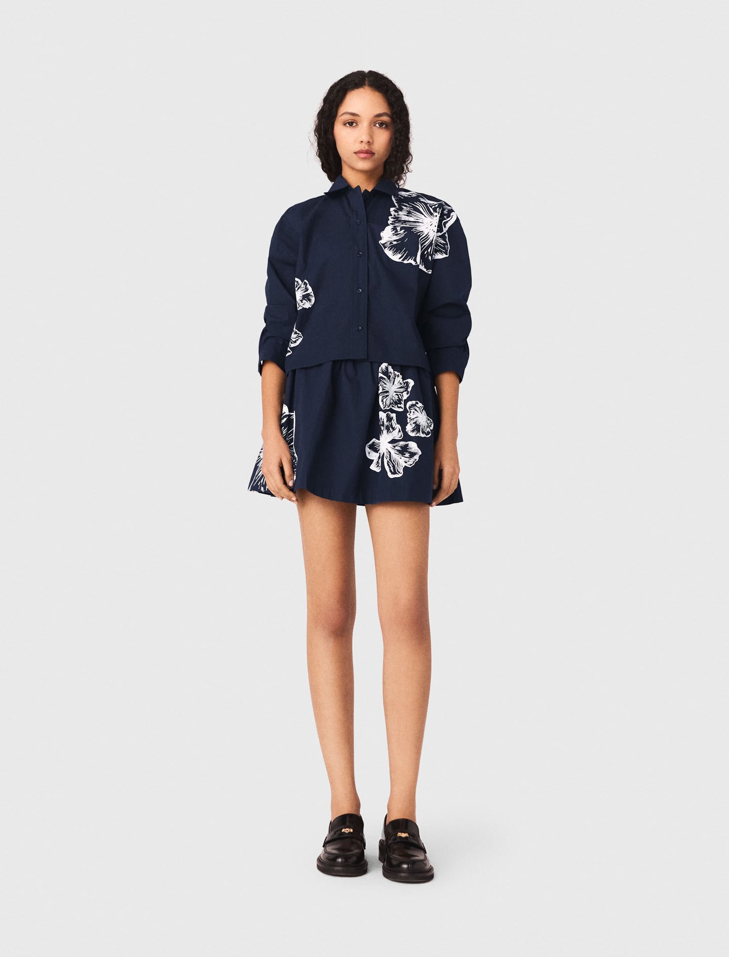 Cropped cotton shirt