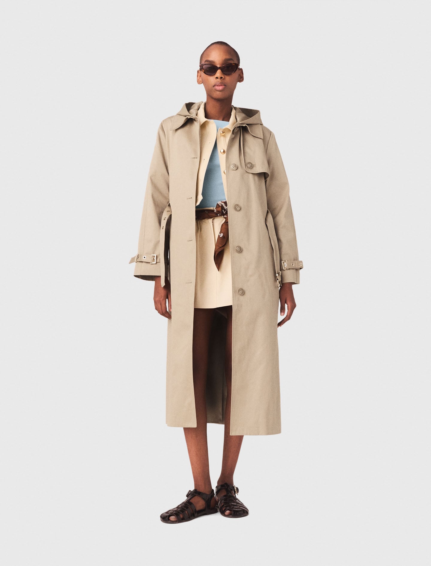 Trench with removable hood