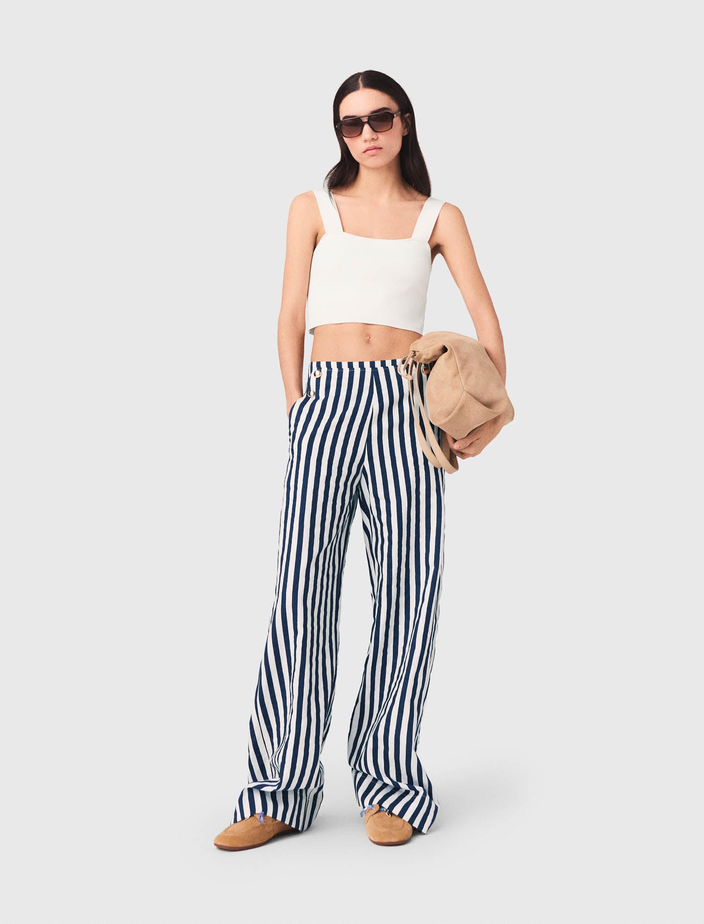 Linen blend sailor trousers