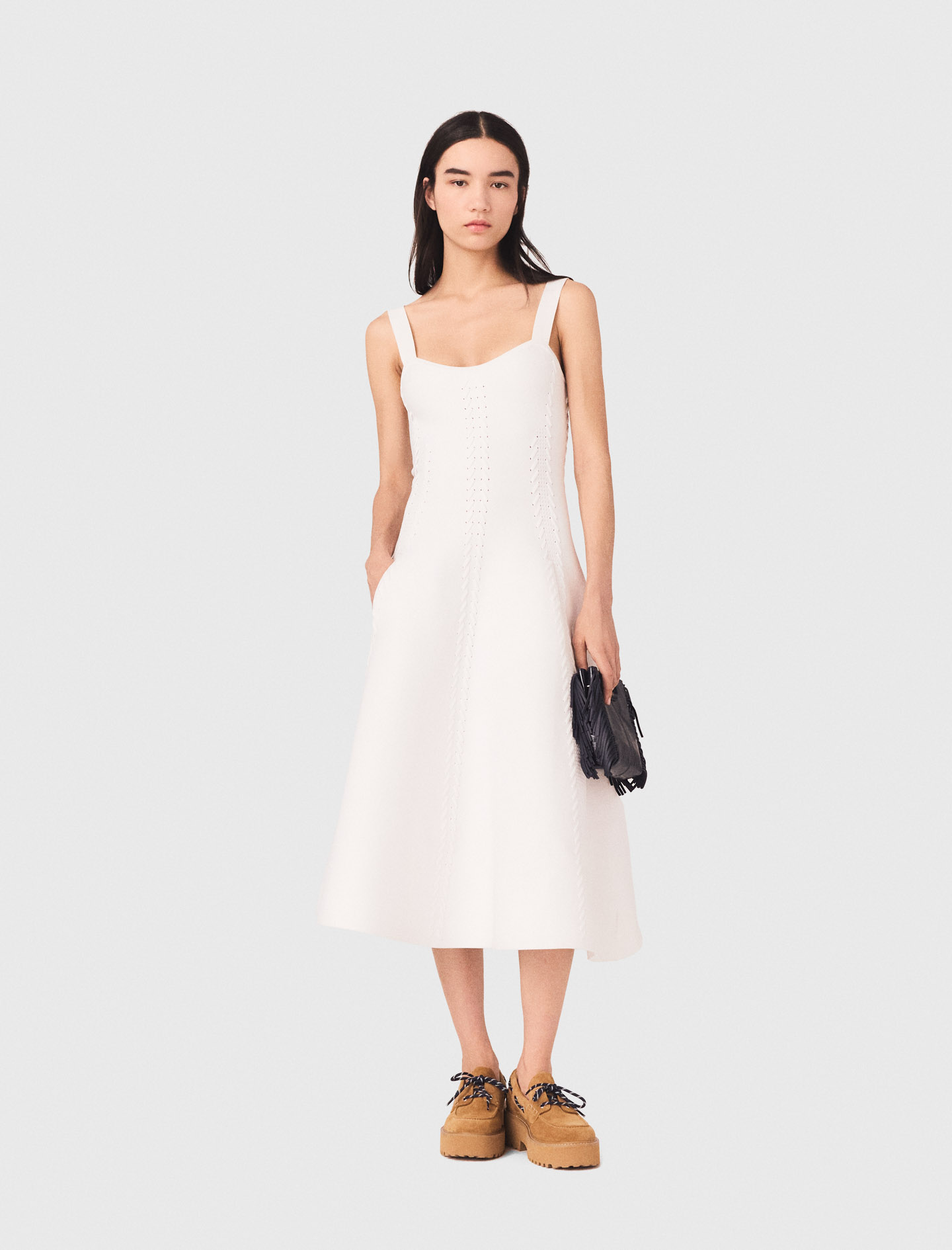 Long knit skater dress