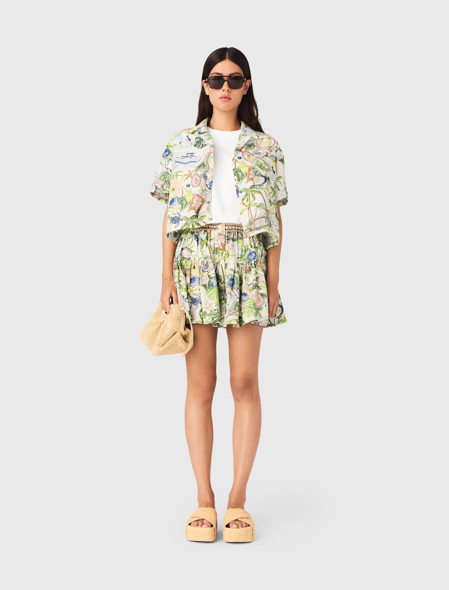 Patterned cropped shirt