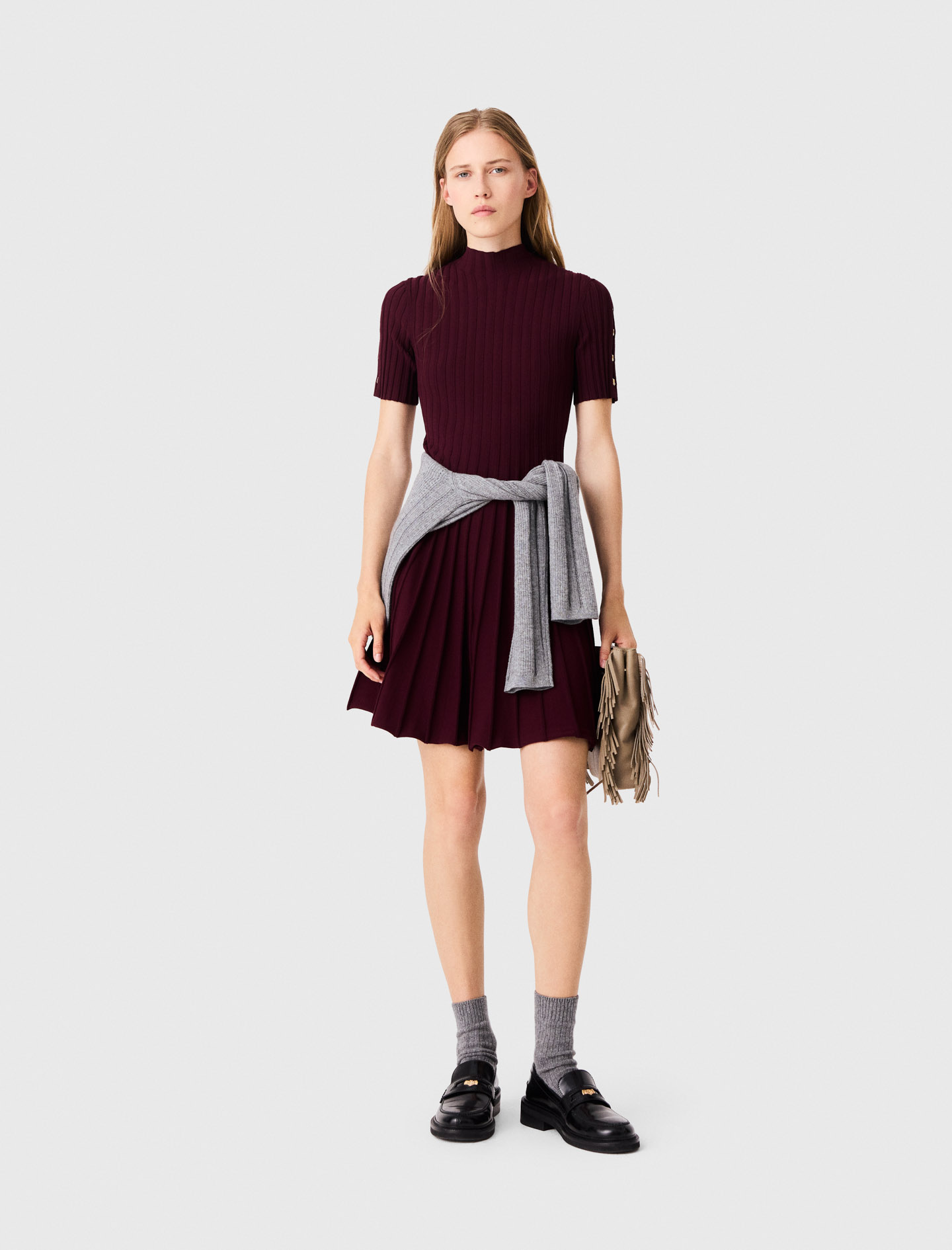 High-neck short skater dress