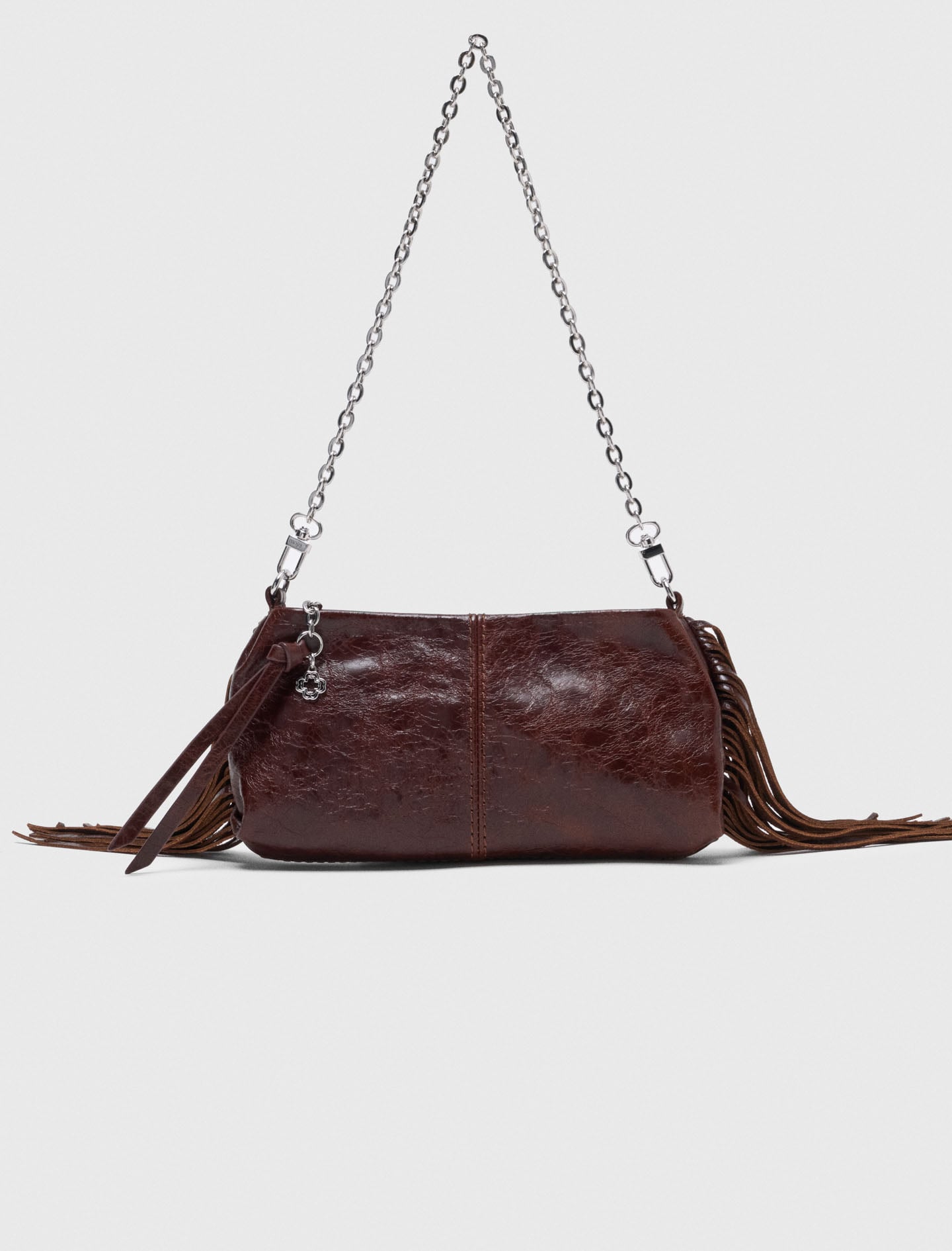 Patent leather Miss M Pouch bag Dark brown for Women | Maje