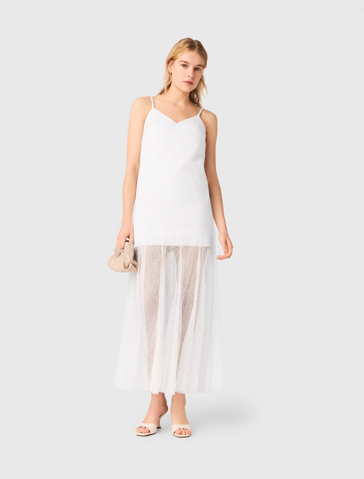 Taffeta and lace dress