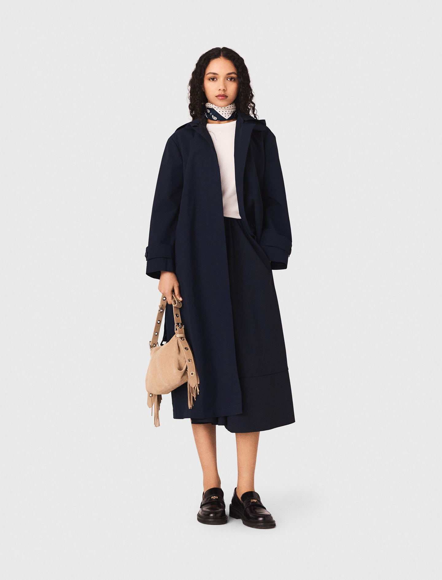 Removable rhinestone-hood trench