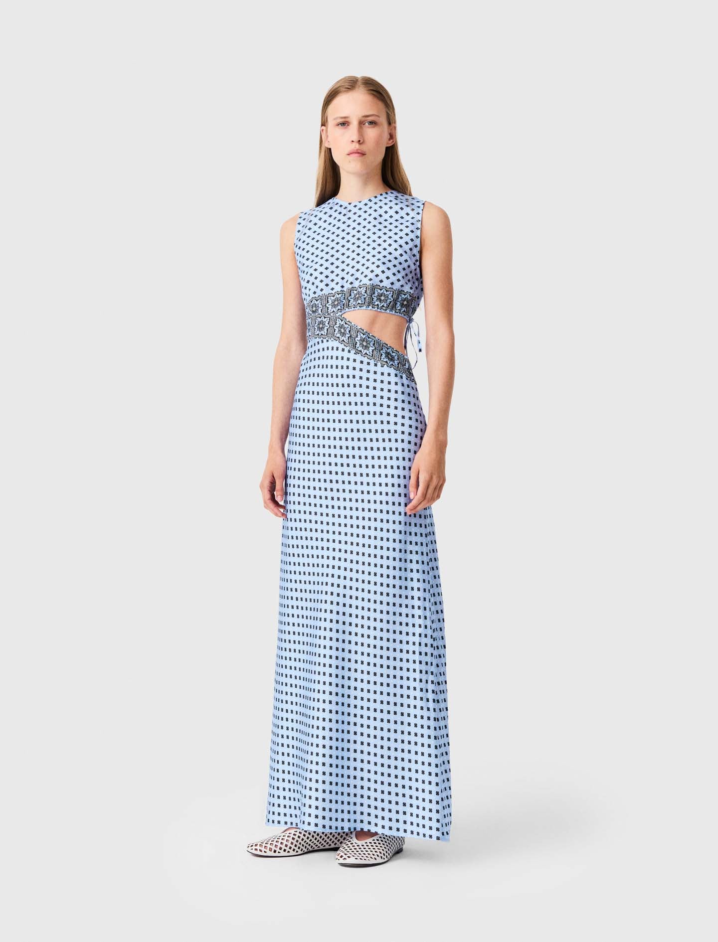 Patterned cutaway dress