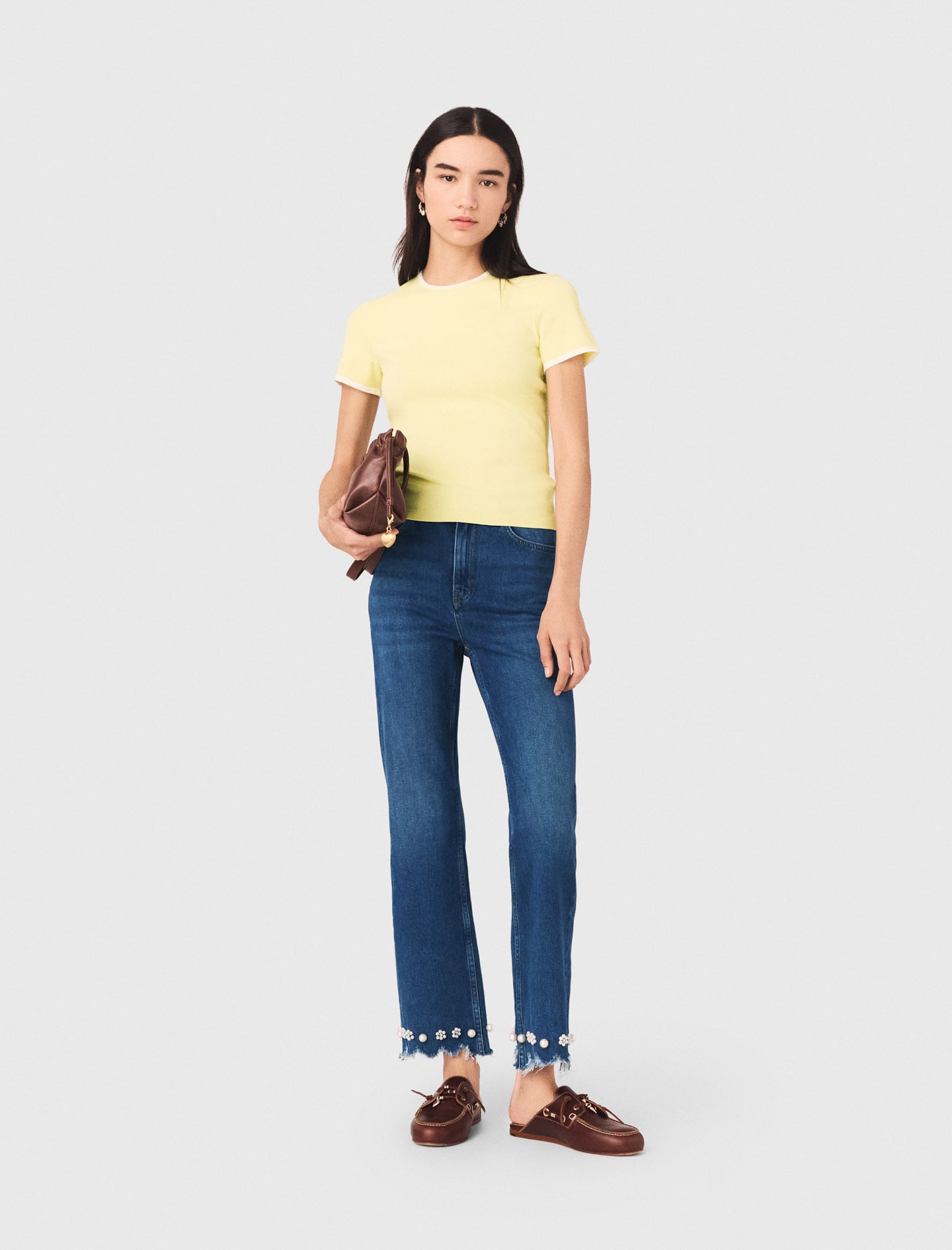 Beaded bootcut jeans