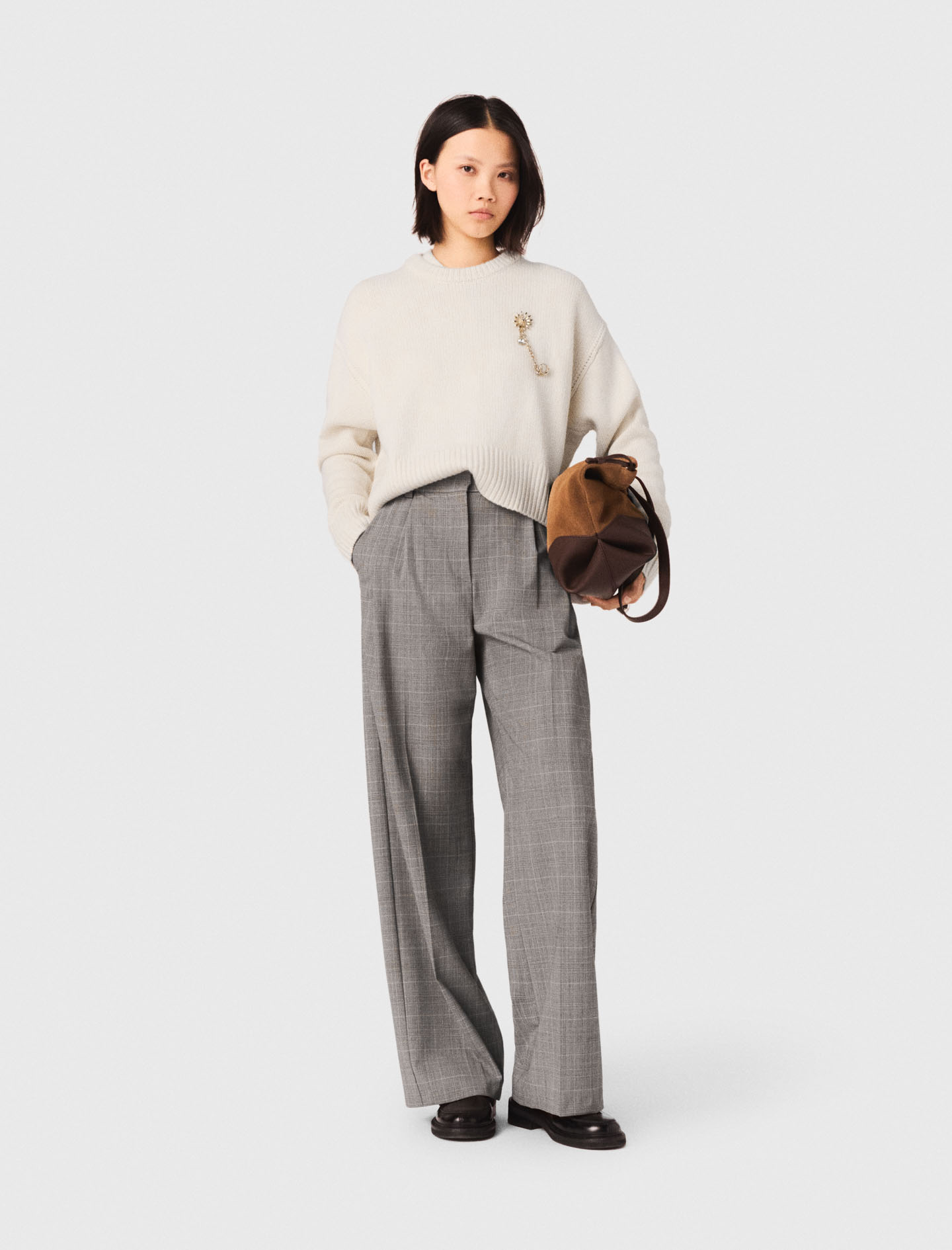 Checked suit trousers
