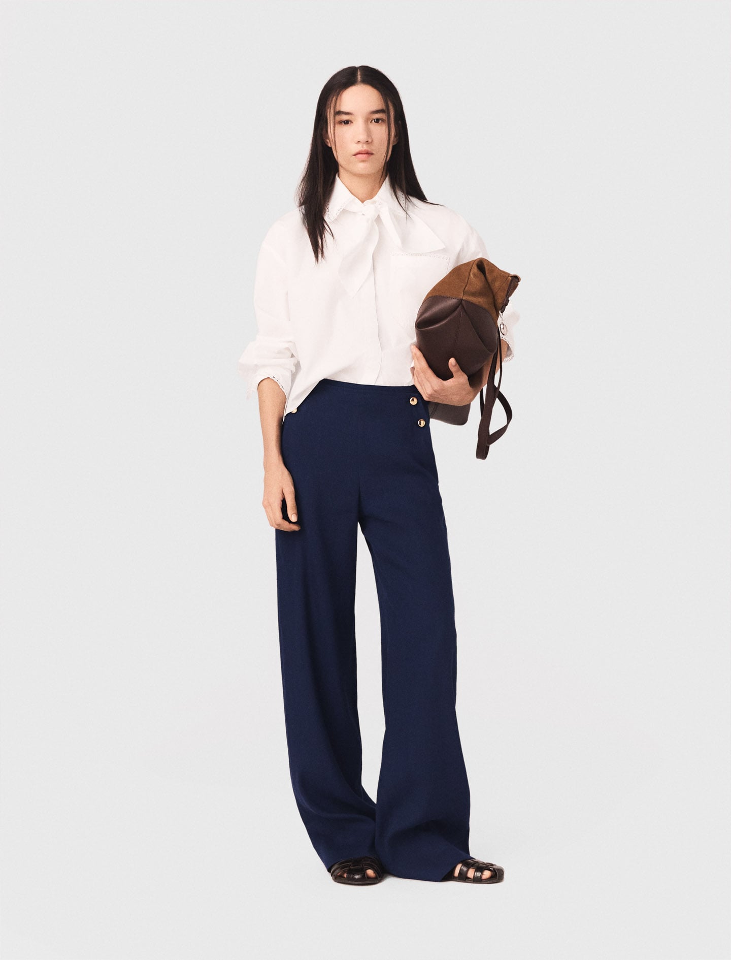 Linen-blend sailor trousers