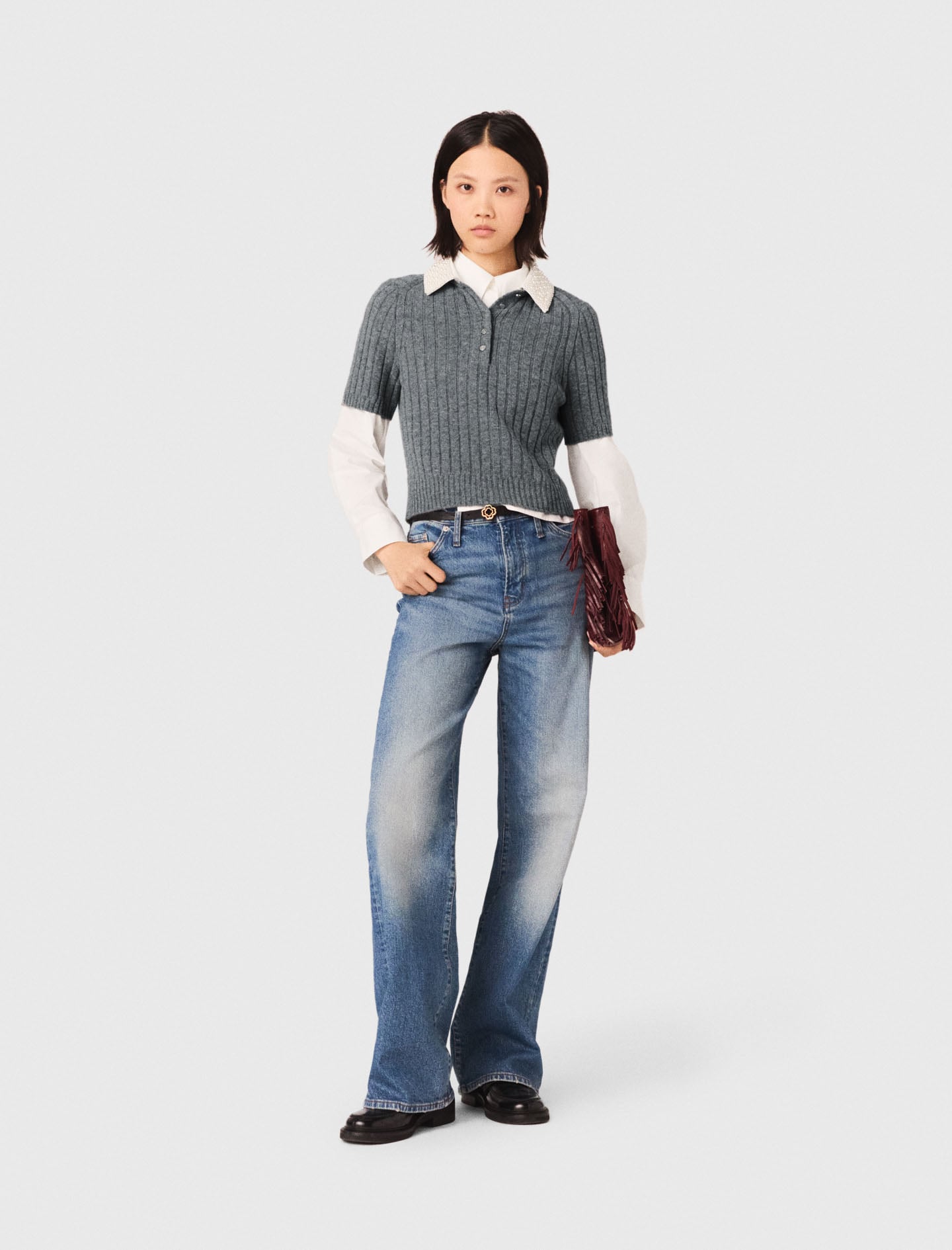 Removable beaded collar jumper