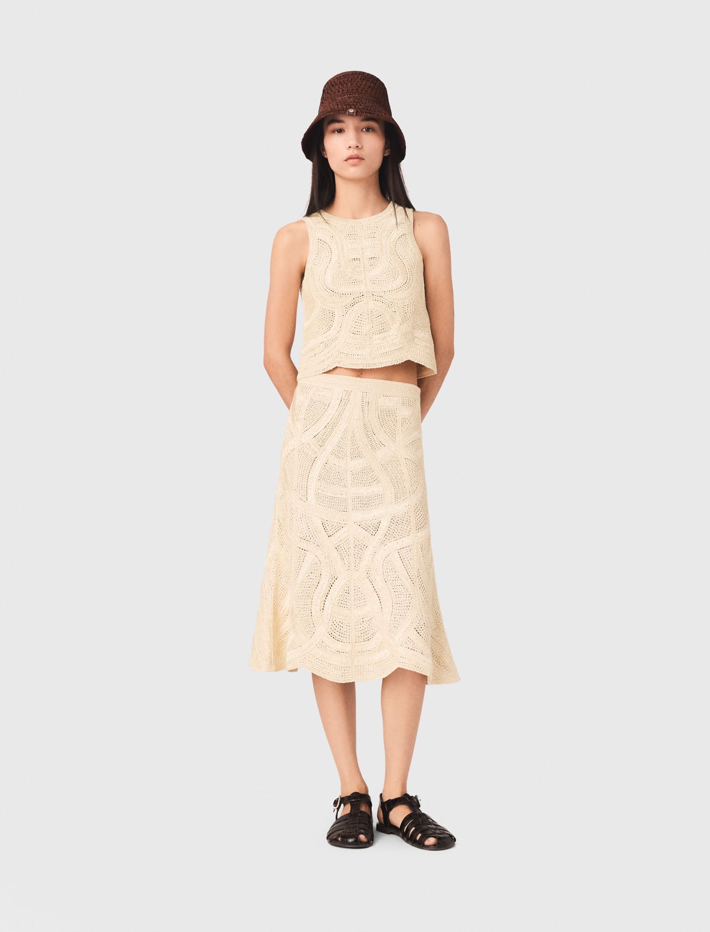 Long crochet skirt