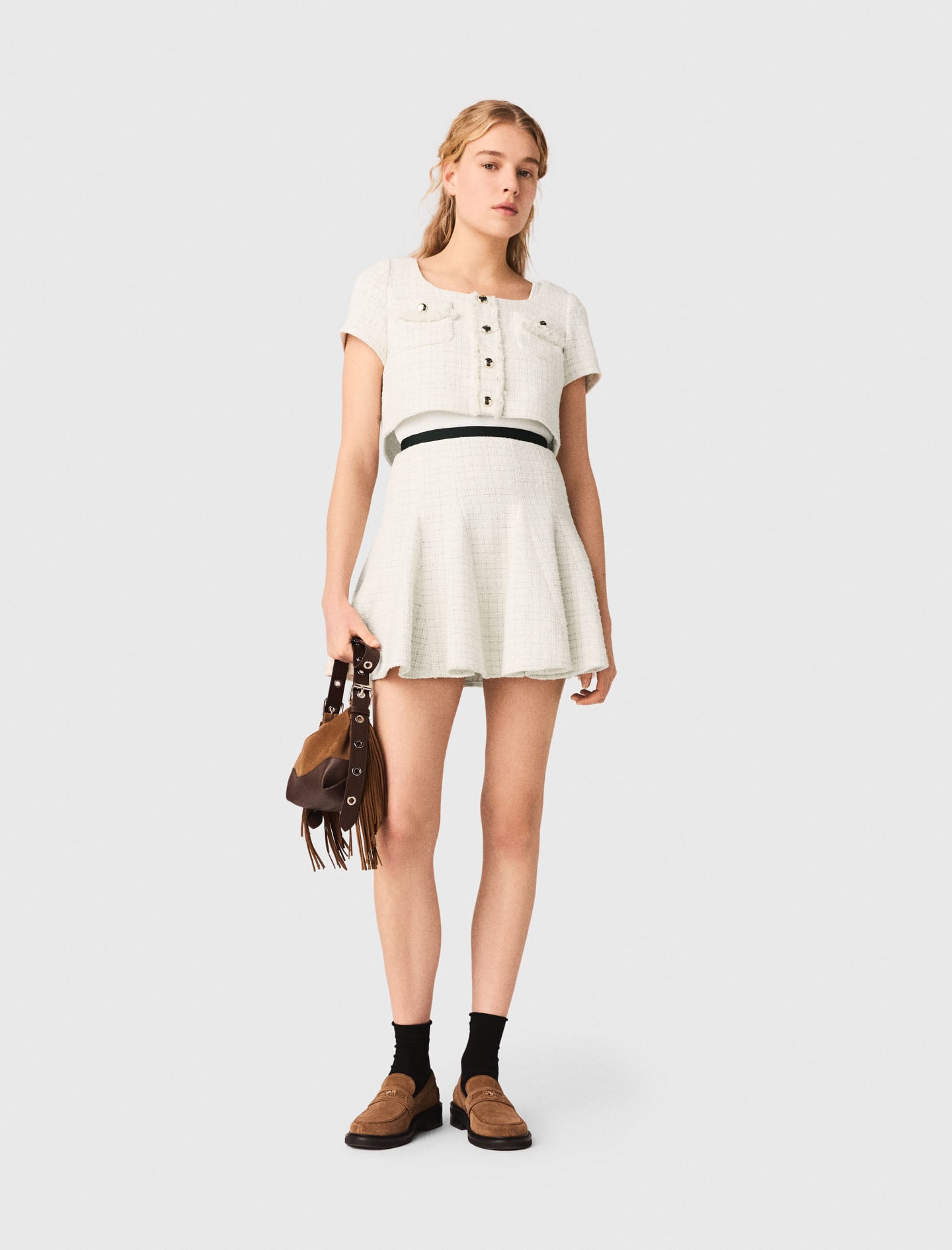 2-in-1 tweed dress