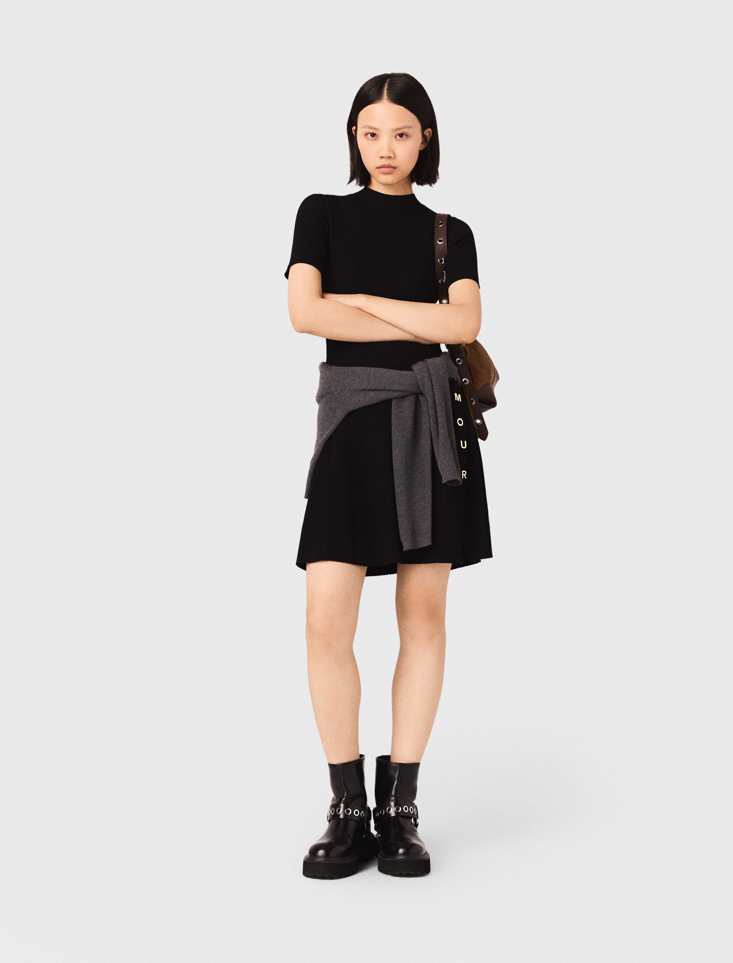 Short knit button dress