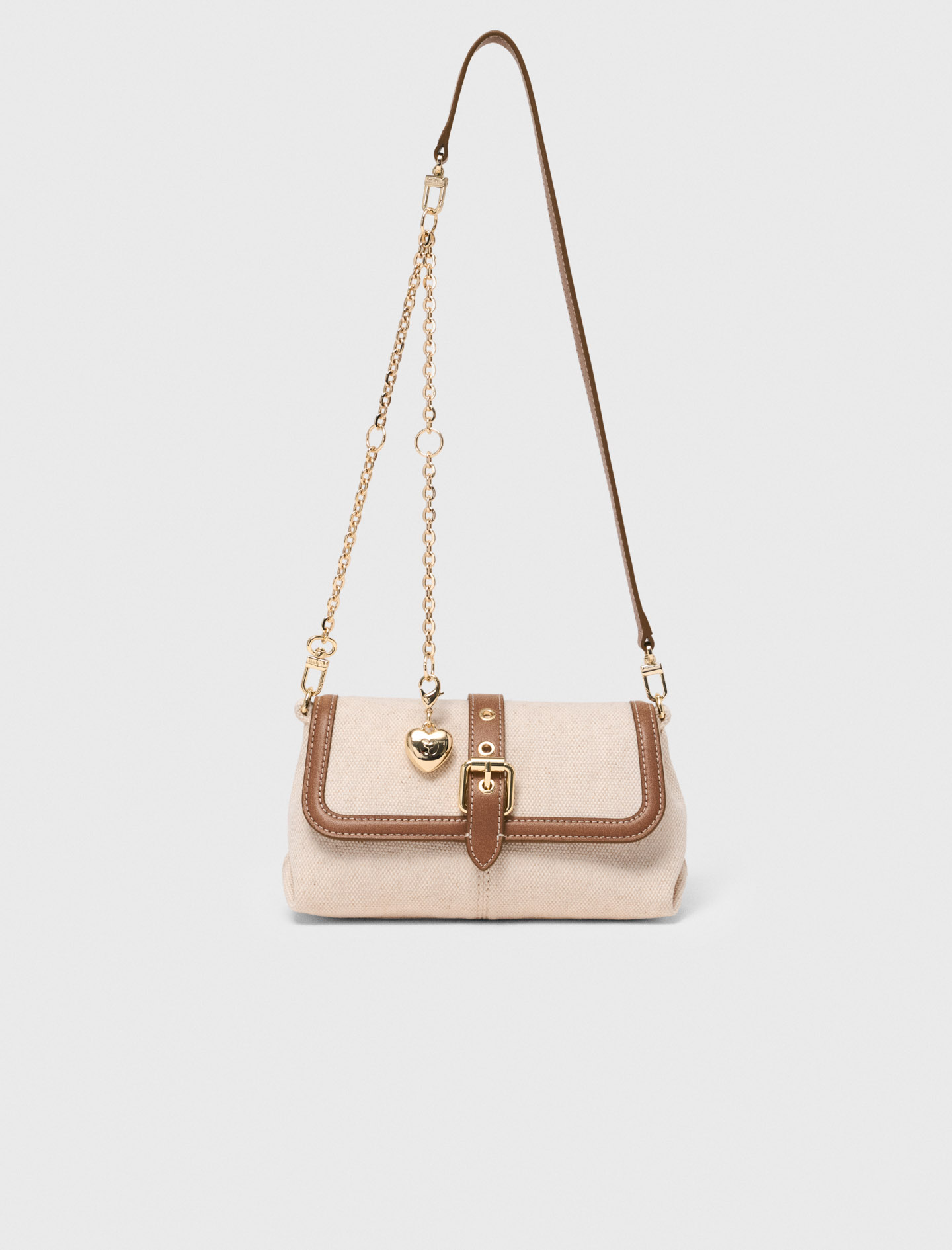Miss M walk canvas & leather mix Moka/White for Women | Maje